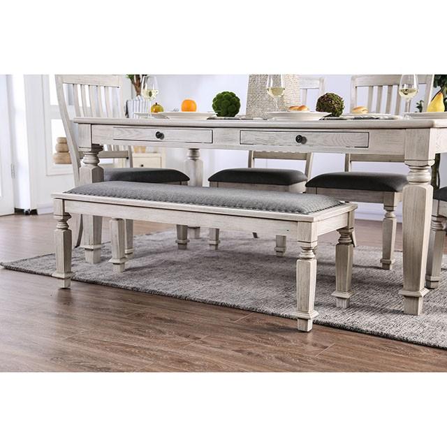 Georgia Antique White/Gray Bench - Olympia Furniture (Saint George, Utah)