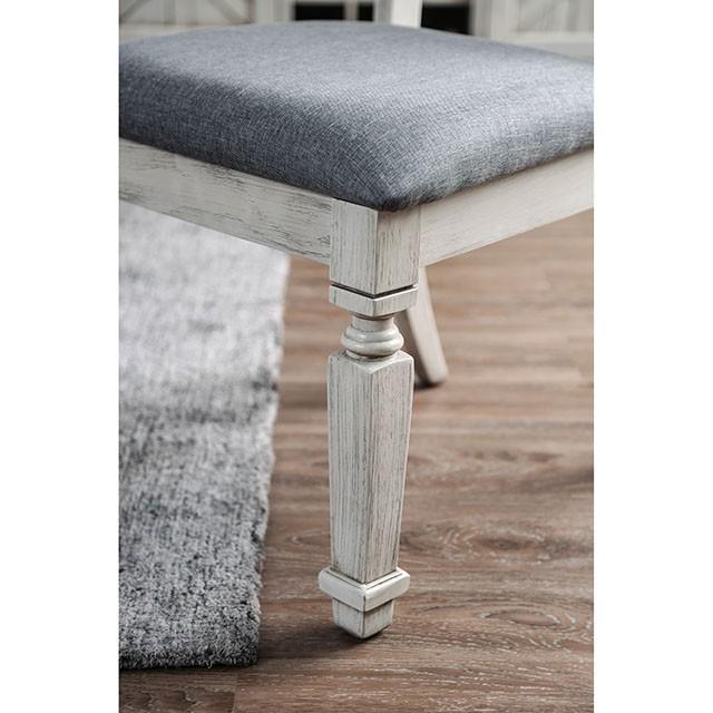 Georgia Antique White/Gray Bench - Olympia Furniture (Saint George, Utah)