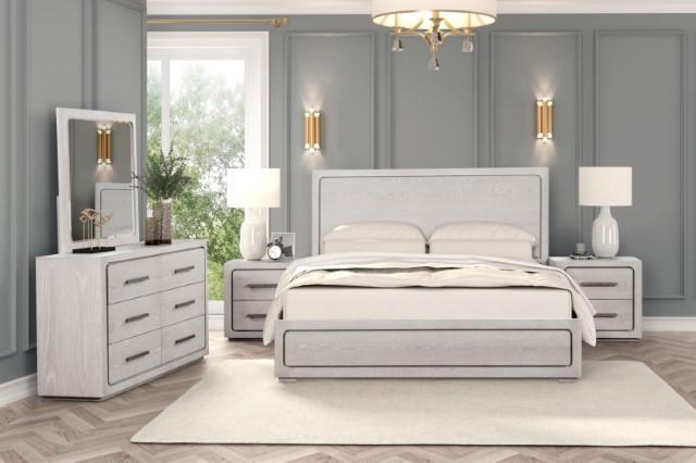 Crowthorne E.King & Queen Bed Grey & White - Olympia Furniture (Saint George, Utah)