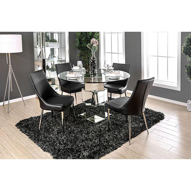 Izzy Silver/Black Side Chair, Black (2/CTN) - Olympia Furniture (Saint George, Utah)