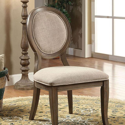 Kathryn Rustic Dark Oak/Beige Side Chair (2/CTN) - Olympia Furniture (Saint George, Utah)