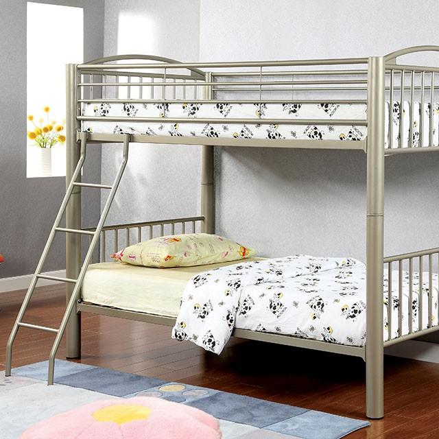 Lovia Metallic Gold Twin/Twin Bunk Bed - Olympia Furniture (Saint George, Utah)