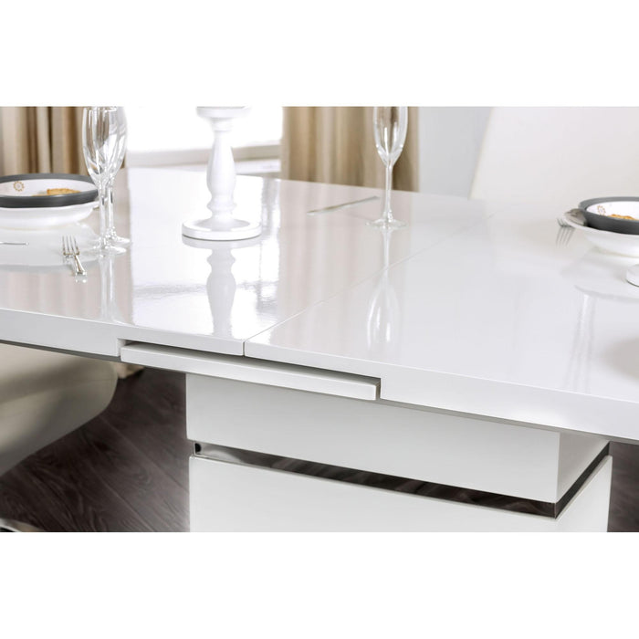 Midvale White/Chrome Dining Table - Olympia Furniture (Saint George, Utah)