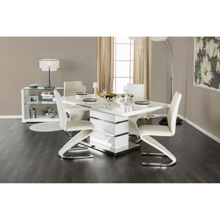 Midvale White/Chrome Dining Table - Olympia Furniture (Saint George, Utah)