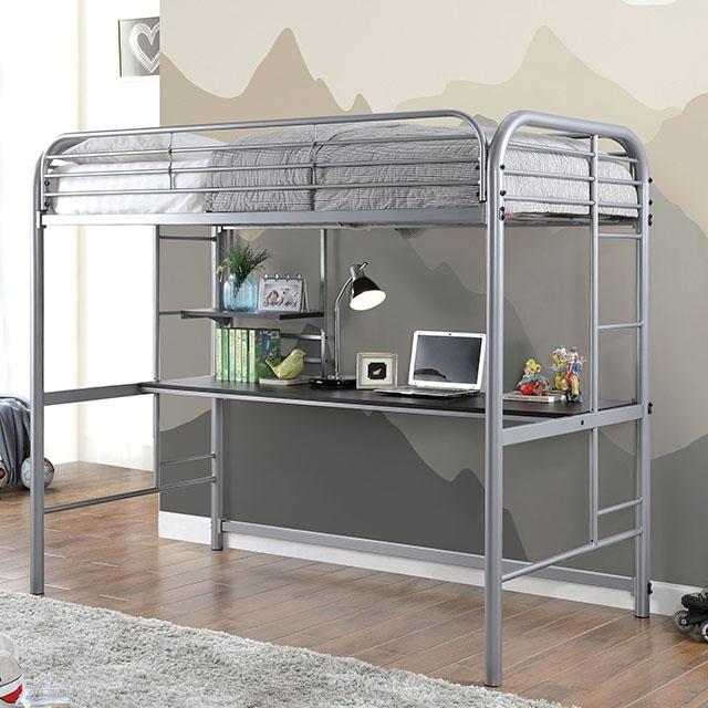 Opal Iii Black & Silver Twin Loft Bed - Olympia Furniture (Saint George, Utah)
