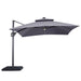 Sano 10 Ft Square Umbrella w/ Double Top w/ LED Light + 37" Large Base - Olympia Furniture (Saint George, Utah)