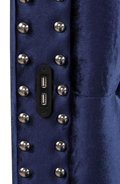 SANSOM E.King & Queen Bed, Black, Blue, & Grey - Olympia Furniture (Saint George, Utah)