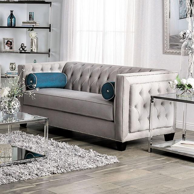 Silvan Gray Love Seat - Olympia Furniture (Saint George, Utah)