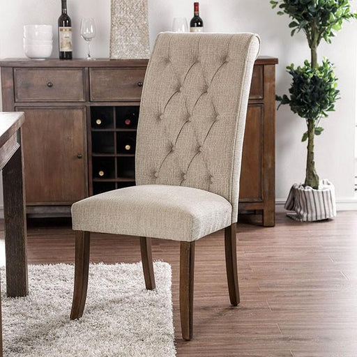 Marshall Beige/Rustic Oak Side Chair (2/CTN) - Olympia Furniture (Saint George, Utah)