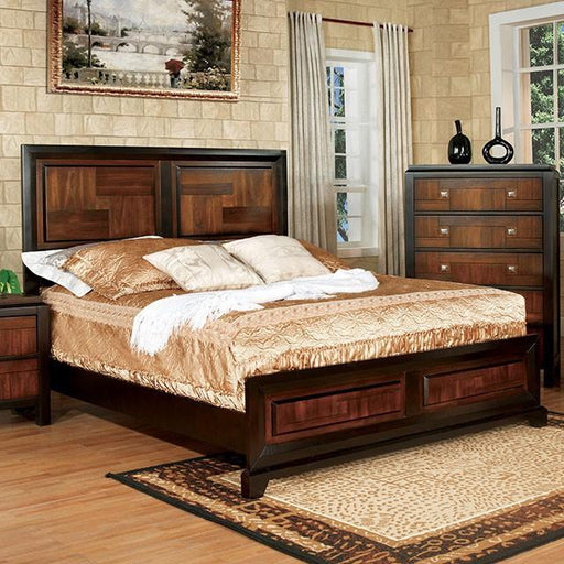 Patra Acacia/Walnut Queen Bed - Olympia Furniture (Saint George, Utah)