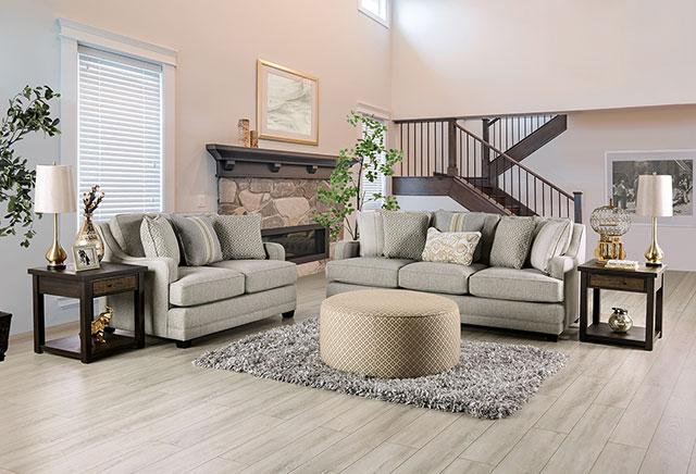 STEPHNEY Sofa, Gray/Gold - Olympia Furniture (Saint George, Utah)