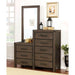 Rexburg Wire-Brushed Rustic Brown 8-Drawer Dresser Mirror - Olympia Furniture (Saint George, Utah)