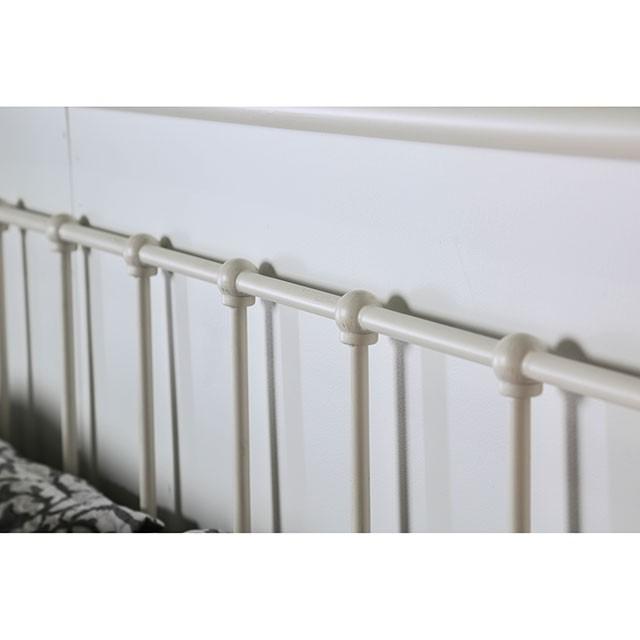 IRIA Vintage White Cal.King, E.King, & Full Bed - Olympia Furniture (Saint George, Utah)