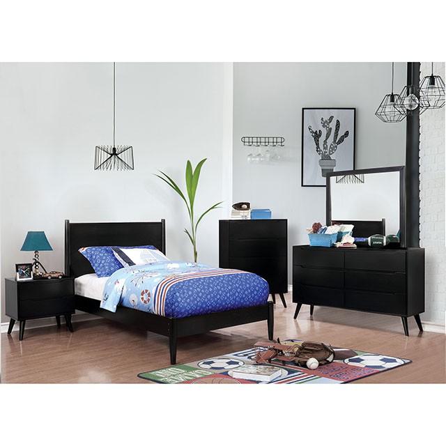 LENNART II Black & White Cal.King, E.King, Full, Queen, Twin Bed - Olympia Furniture (Saint George, Utah)