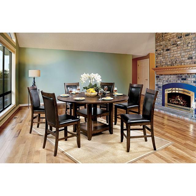 MEAGAN II Brown Cherry Round Counter Ht. Table - Olympia Furniture (Saint George, Utah)