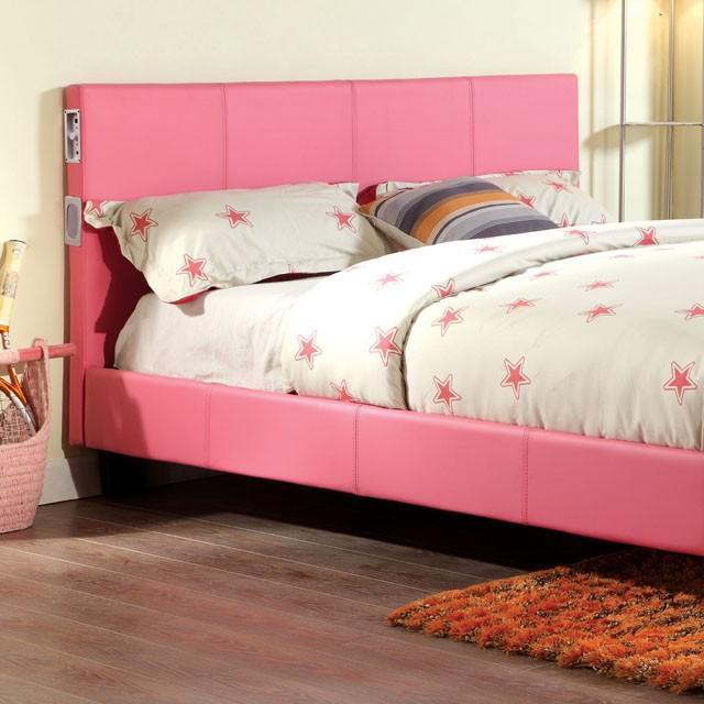 Evans Bed Espresso & Pink - Olympia Furniture (Saint George, Utah)