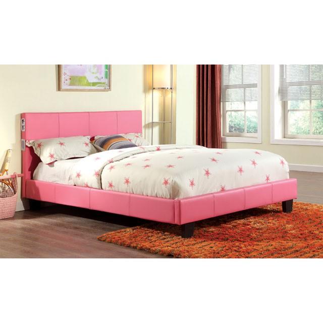 Evans Bed Espresso & Pink - Olympia Furniture (Saint George, Utah)