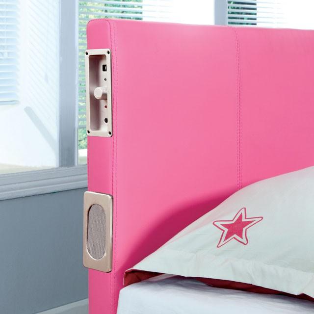 Evans Bed Espresso & Pink - Olympia Furniture (Saint George, Utah)