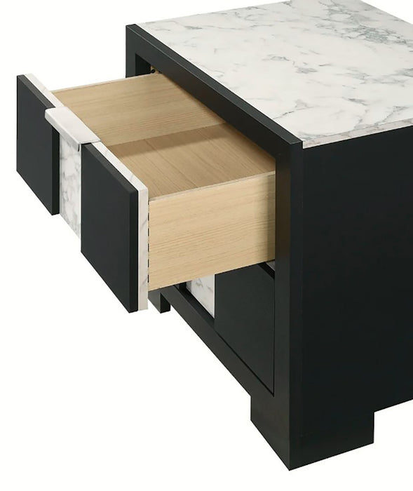 Crown Mark Furniture Rangley 2 Drawer Nightstand in Black - Olympia Furniture (Saint George, Utah)