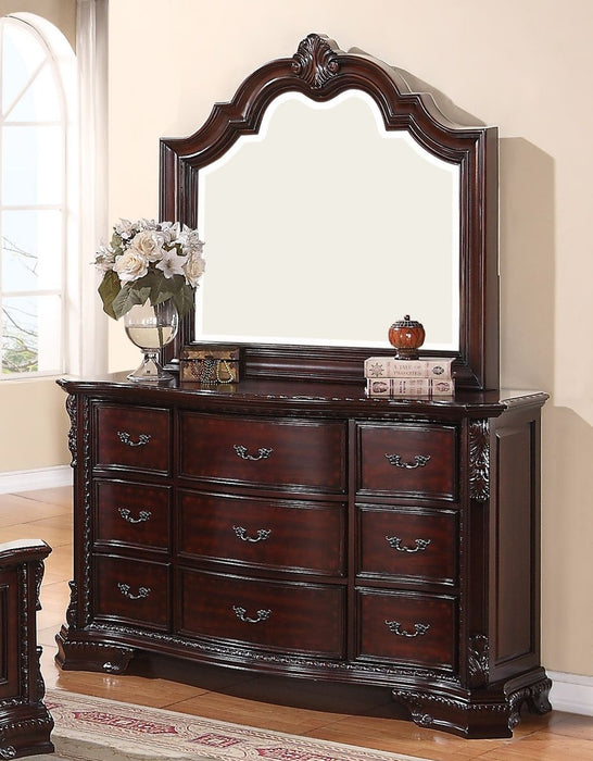 Crown Mark Furniture Sheffield Drawer Dresser in Dark Cherry - Olympia Furniture (Saint George, Utah)