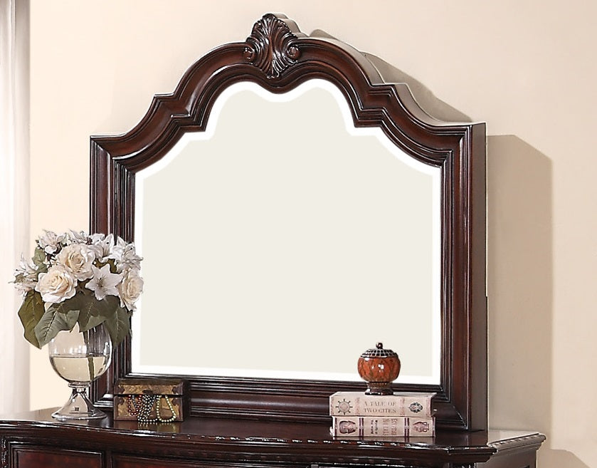 Crown Mark Furniture Sheffield Dresser Mirror in Dark Cherry - Olympia Furniture (Saint George, Utah)