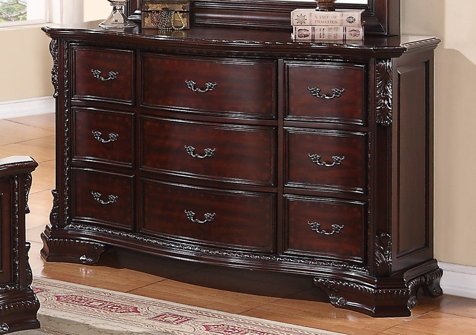 Crown Mark Furniture Sheffield Drawer Dresser in Dark Cherry - Olympia Furniture (Saint George, Utah)