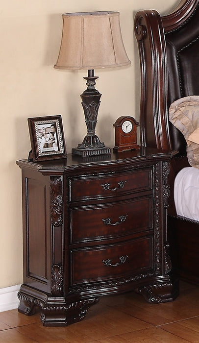 Crown Mark Furniture Sheffield Nightstand in Dark Cherry - Olympia Furniture (Saint George, Utah)