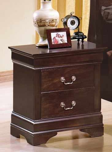 Crown Mark Furniture Louis Philip Nightstand in Dark Cherry - Olympia Furniture (Saint George, Utah)