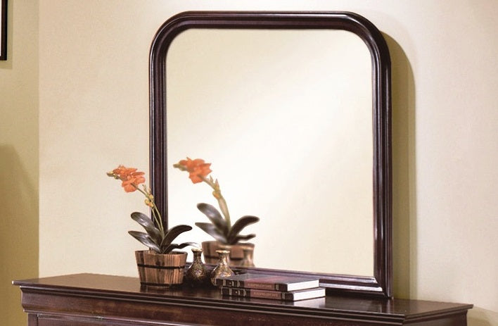 Crown Mark Furniture Louis Philip Dresser Mirror in Dark Cherry - Olympia Furniture (Saint George, Utah)