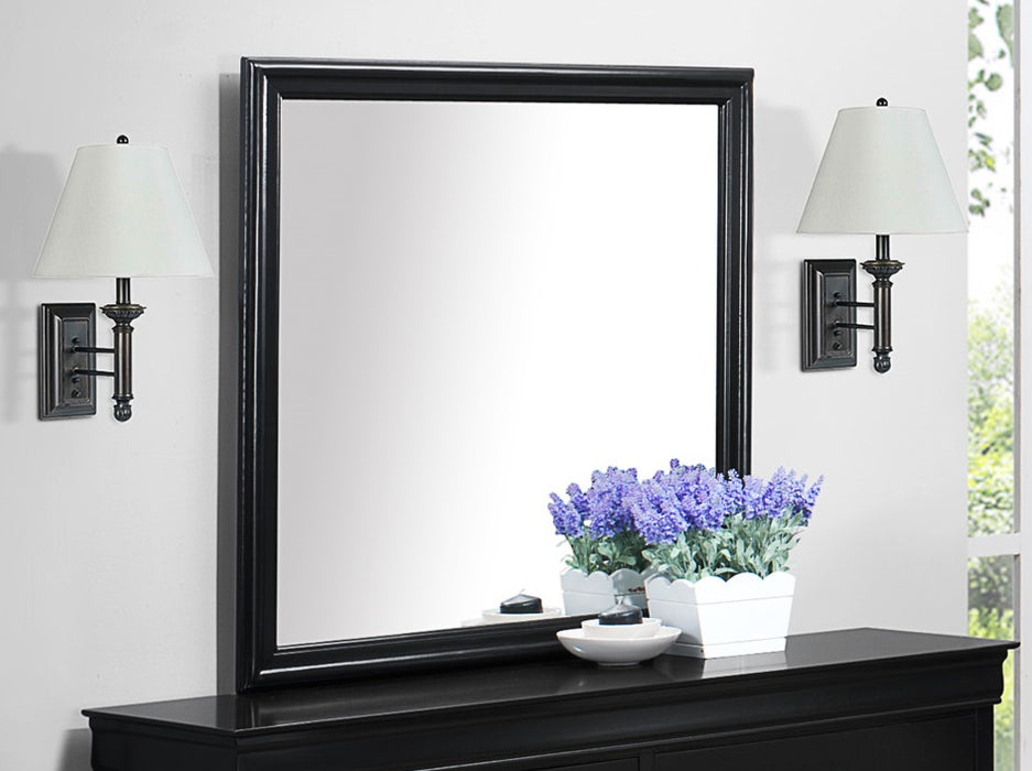 Crown Mark Furniture Louis Philip Dresser Mirror in Black - Olympia Furniture (Saint George, Utah)