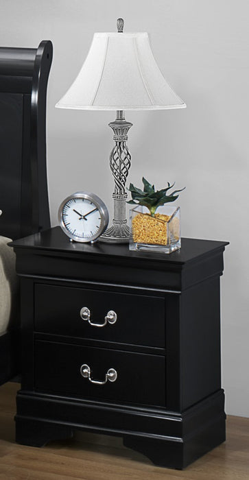 Crown Mark Furniture Louis Philip Nightstand in Black - Olympia Furniture (Saint George, Utah)