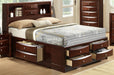 Crown Mark Furniture Emily Captain's King Bed in Rich Cherry - Olympia Furniture (Saint George, Utah)