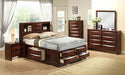 Crown Mark Furniture Emily Captain's King Bed in Rich Cherry - Olympia Furniture (Saint George, Utah)