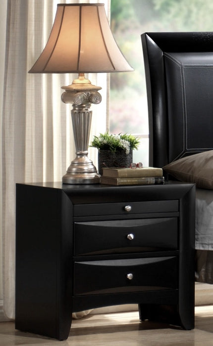 Crown Mark Furniture Emily Nightstand in Black - Olympia Furniture (Saint George, Utah)