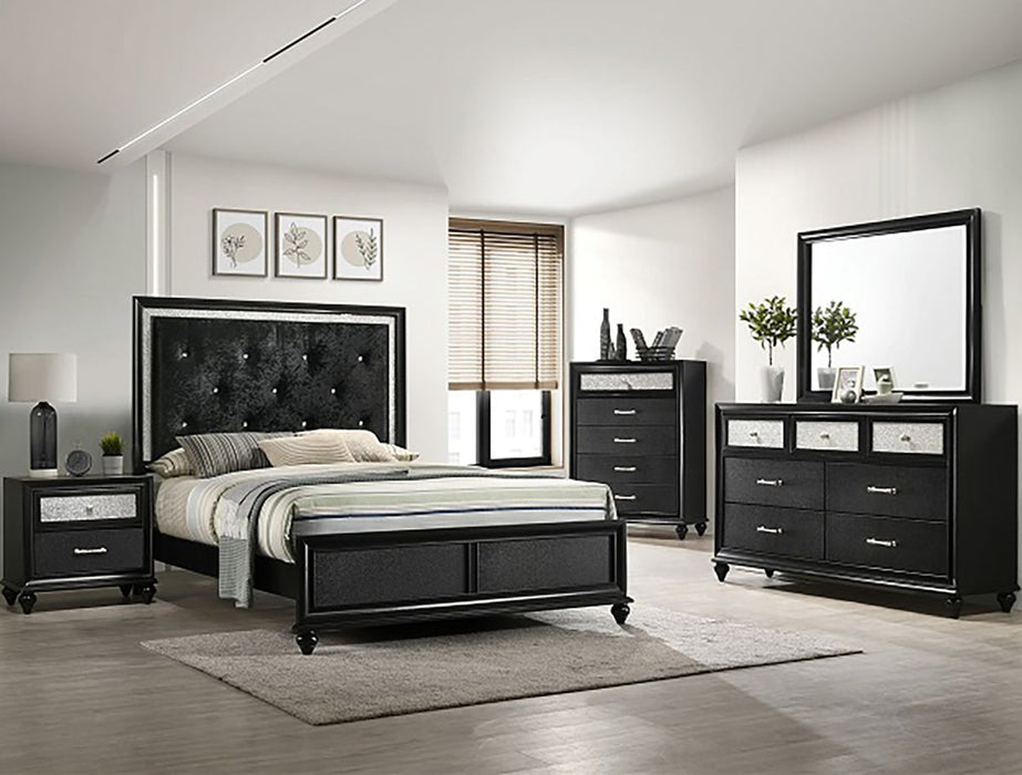 Crown Mark Furniture Lila 2 Drawer Nightstand in Black - Olympia Furniture (Saint George, Utah)