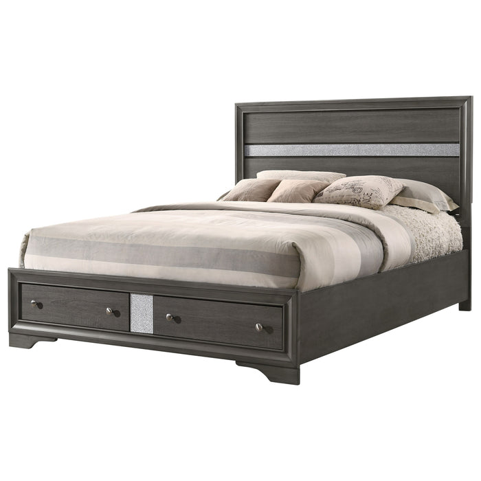 Crown Mark Regata Queen Storage Bed in Grey - Olympia Furniture (Saint George, Utah)