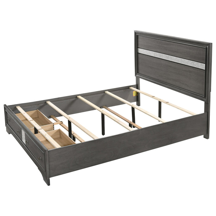 Crown Mark Regata Queen Storage Bed in Grey - Olympia Furniture (Saint George, Utah)