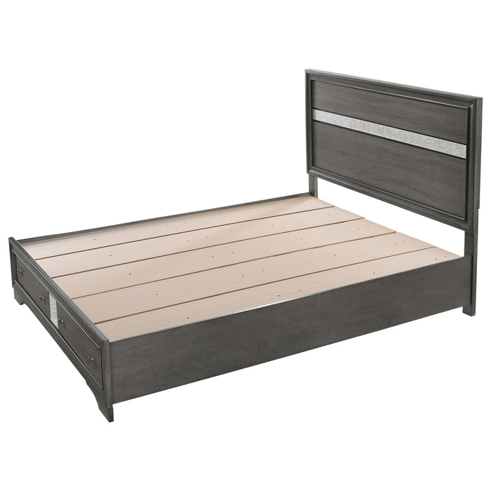 Crown Mark Regata Queen Storage Bed in Grey - Olympia Furniture (Saint George, Utah)