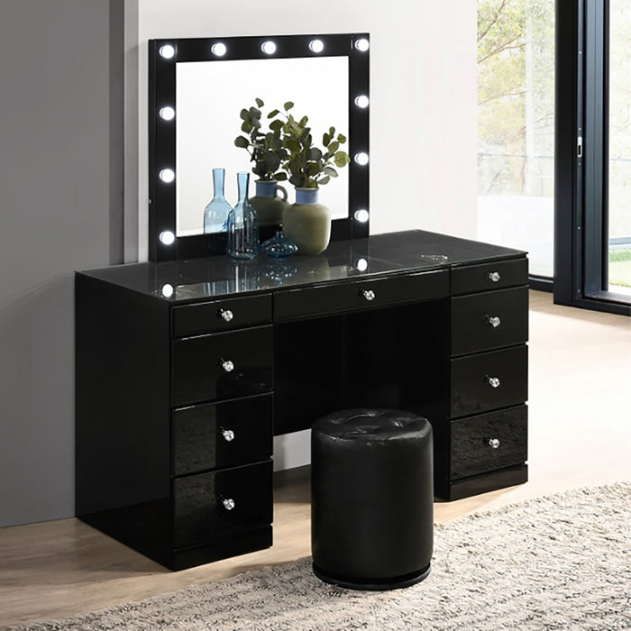 Crown Mark Furniture Morgan Vanity in Black B4851BK - Olympia Furniture (Saint George, Utah)