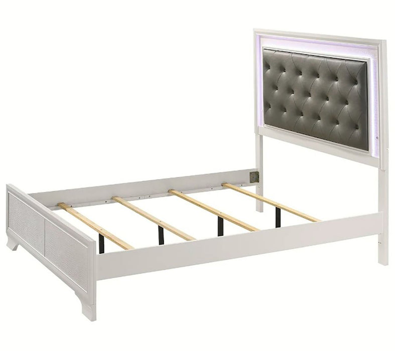 Crown Mark Furniture Lyssa Queen Upholstered Bed in White B4310-Q - Olympia Furniture (Saint George, Utah)