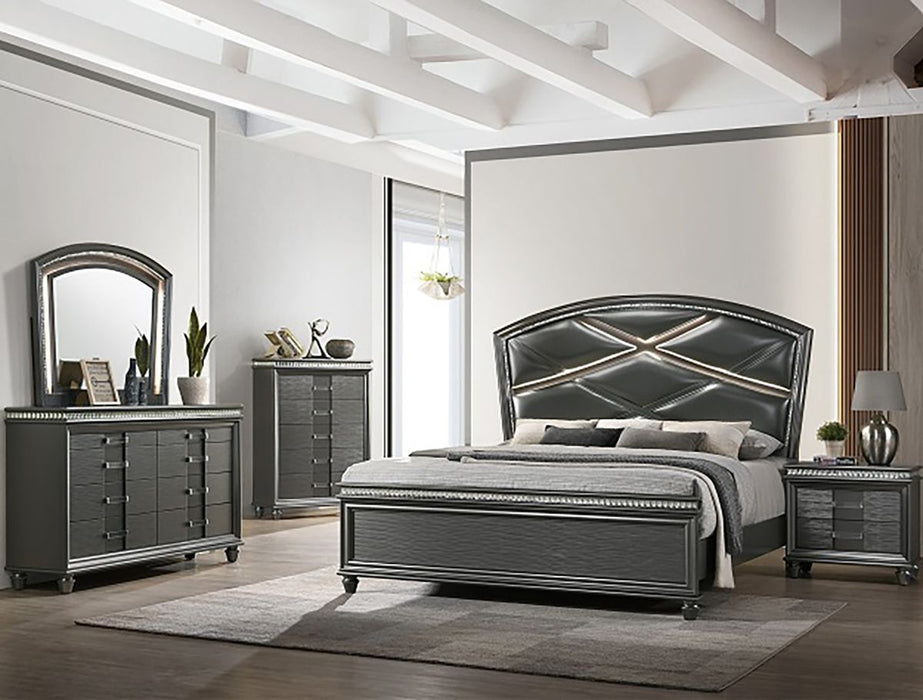 Crown Mark Furniture Adira 5 Drawer Chest in Silver - Olympia Furniture (Saint George, Utah)