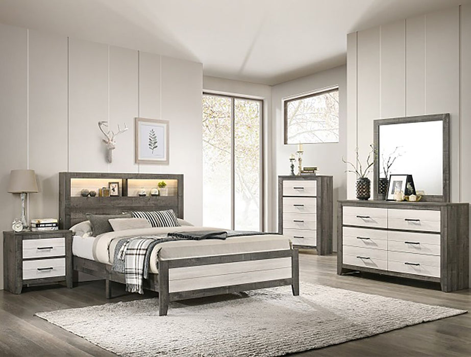 Crown Mark Furniture Rhett King Platform Bed in Gray - Olympia Furniture (Saint George, Utah)
