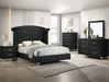 Crown Mark Furniture Lucinda Queen Upholstered Panel Bed in Black B9265-Q - Olympia Furniture (Saint George, Utah)