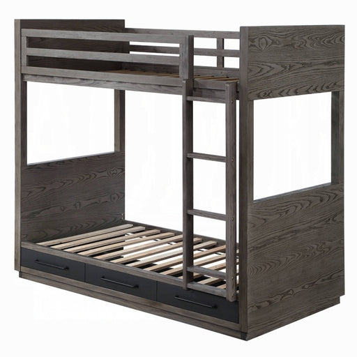 Estevon Twin-Twin Bunk Bed With Storage - Olympia Furniture (Saint George, Utah)