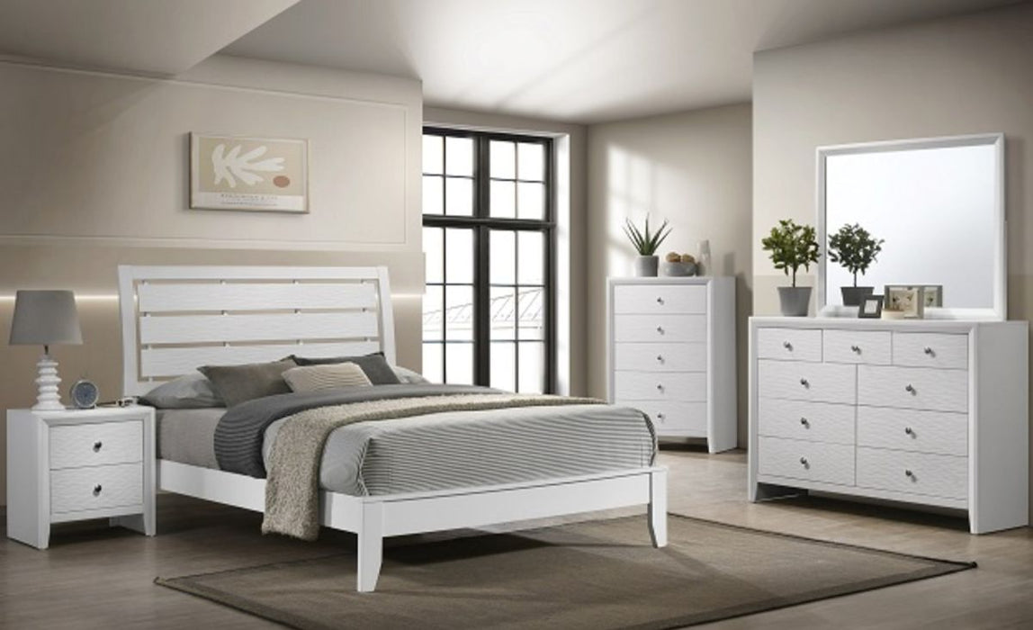 Crown Mark Furniture Evan Twin Panel Bed in White - Olympia Furniture (Saint George, Utah)