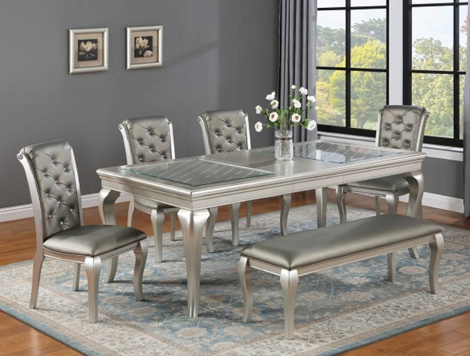Crown Mark Furniture Caldwell Dining Table in Light Champagne - Olympia Furniture (Saint George, Utah)
