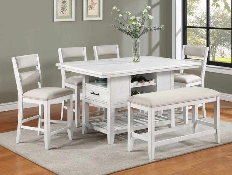 Crown Mark Furniture Wendy Counter Height Chair in White (Set of 2) - Olympia Furniture (Saint George, Utah)