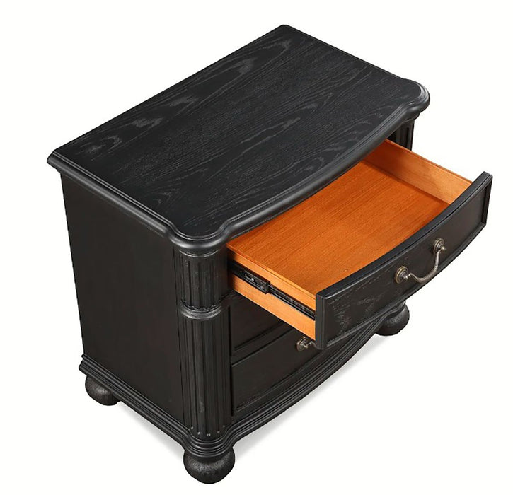 Crown Mark Furniture Kingsbury 3 Drawer Nightstand in Black - Olympia Furniture (Saint George, Utah)