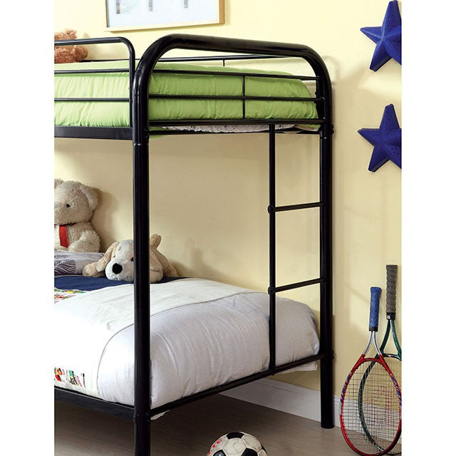 Rainbow Twin/Twin Bunk Bed Black, Silver, & White - Olympia Furniture (Saint George, Utah)