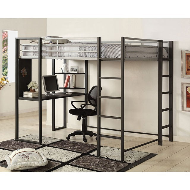 Sherman Silver/Gun Metal Full & Queen Bed w/ Workstation - Olympia Furniture (Saint George, Utah)